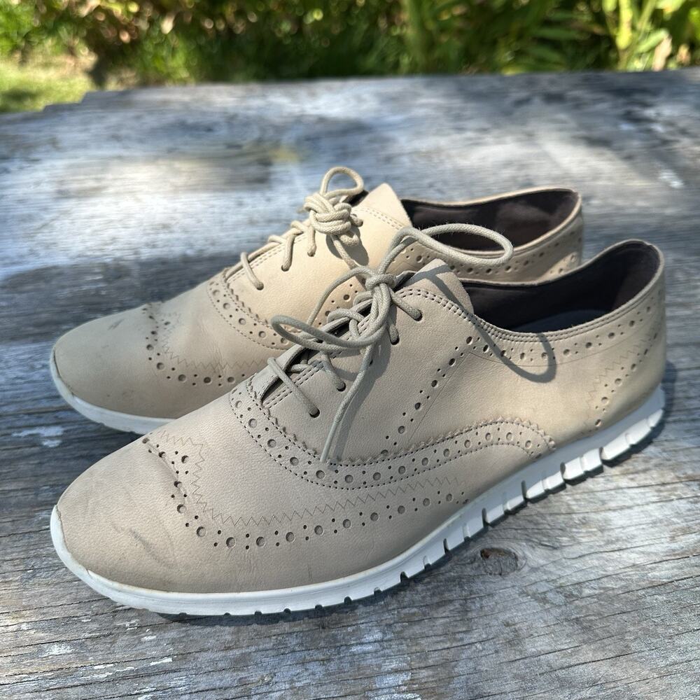 COLE HAAN ZEROGRAND Wing Ox Leather Oxford sneakers women’s 11 B Taupe 890